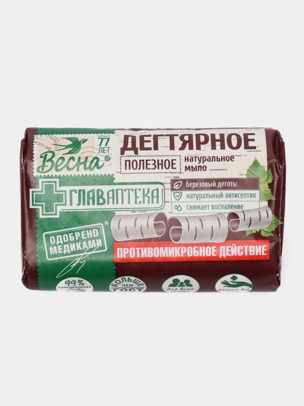 Натуральное мыло Весна "Дегтярное", 90 г