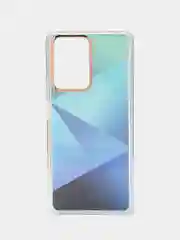 Синий силиконовый чехол Mi 11t рисунком,из органического стекла