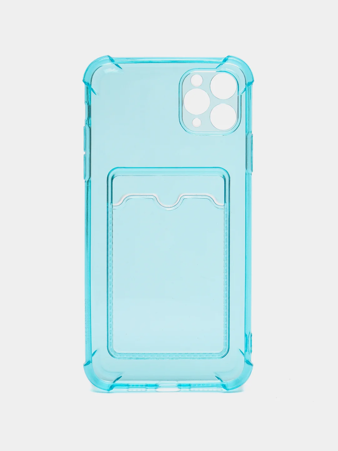 Бирюзовый чехол для iPhone XR, 11, 12, 13, 14, Pro, Pro Max, 7 / 8, 7 Plus, с карманом для карт