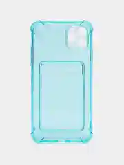 Бирюзовый чехол для iPhone XR, 11, 12, 13, 14, Pro, Pro Max, 7 / 8, 7 Plus, с карманом для карт