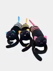 Мягкая игрушка Кот батон длинный черный полосатый, подушка обнимашка