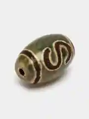Бежевый бусина Дзи, длина 1 см