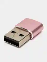 Розовый адаптер, переходник USB Type-C на USB-A OTG для смартфона, планшета, мобильных устройств