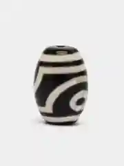 Багровый бусина Дзи, длина 1 см