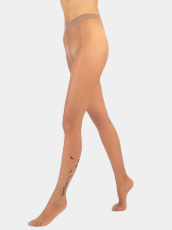 Капроновые колготки MiNiMi Tattoo Love, колготки с рисунком на щиколотке,колготки женские