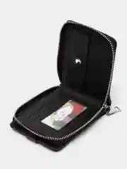 Угольный кошелёк на молнии, мужской