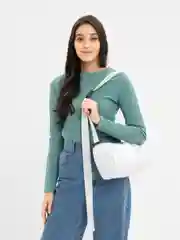 Белый женская сумка через плечо