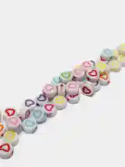 Разноцветный бусины смайлик, сердечки 50шт, 100шт