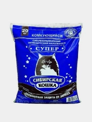 Наполнитель Сибирская кошка 20кг Супер комкующийся для кошек