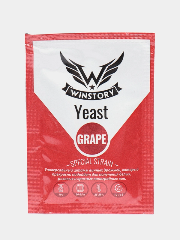 Дрожжи активные сухие WINSTORY GRAPE, 10 г