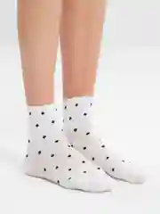 Белый носки женские с принтом "Горошек"