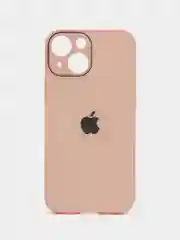 Розовый чехол для айфон со стеклянной панелью iPhone 11, 12, 13, 14, Pro, 12 Pro Max, 14 Pro
