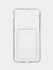 Молочный чехол для iPhone 7,8 PLUS с карманом для карт
