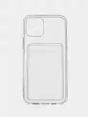 Молочный чехол для iPhone 12, с карманом для карт