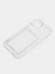 Молочный чехол для iPhone 14 Plus, с карманом для карт