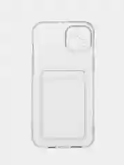 Молочный чехол для iPhone 14 Plus, с карманом для карт