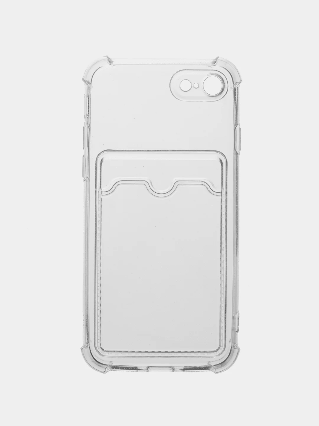 Прозрачный чехол для iPhone 7, 8, SE 2020, с карманом для карт