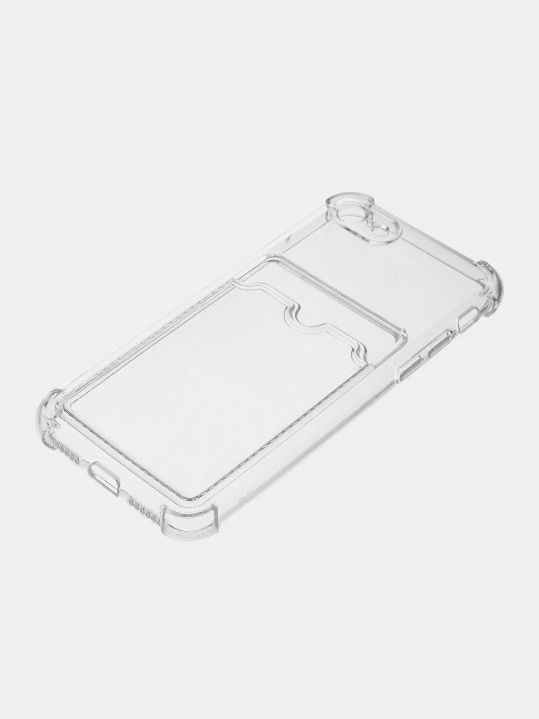 Прозрачный чехол для iPhone 7, 8, SE 2020, с карманом для карт