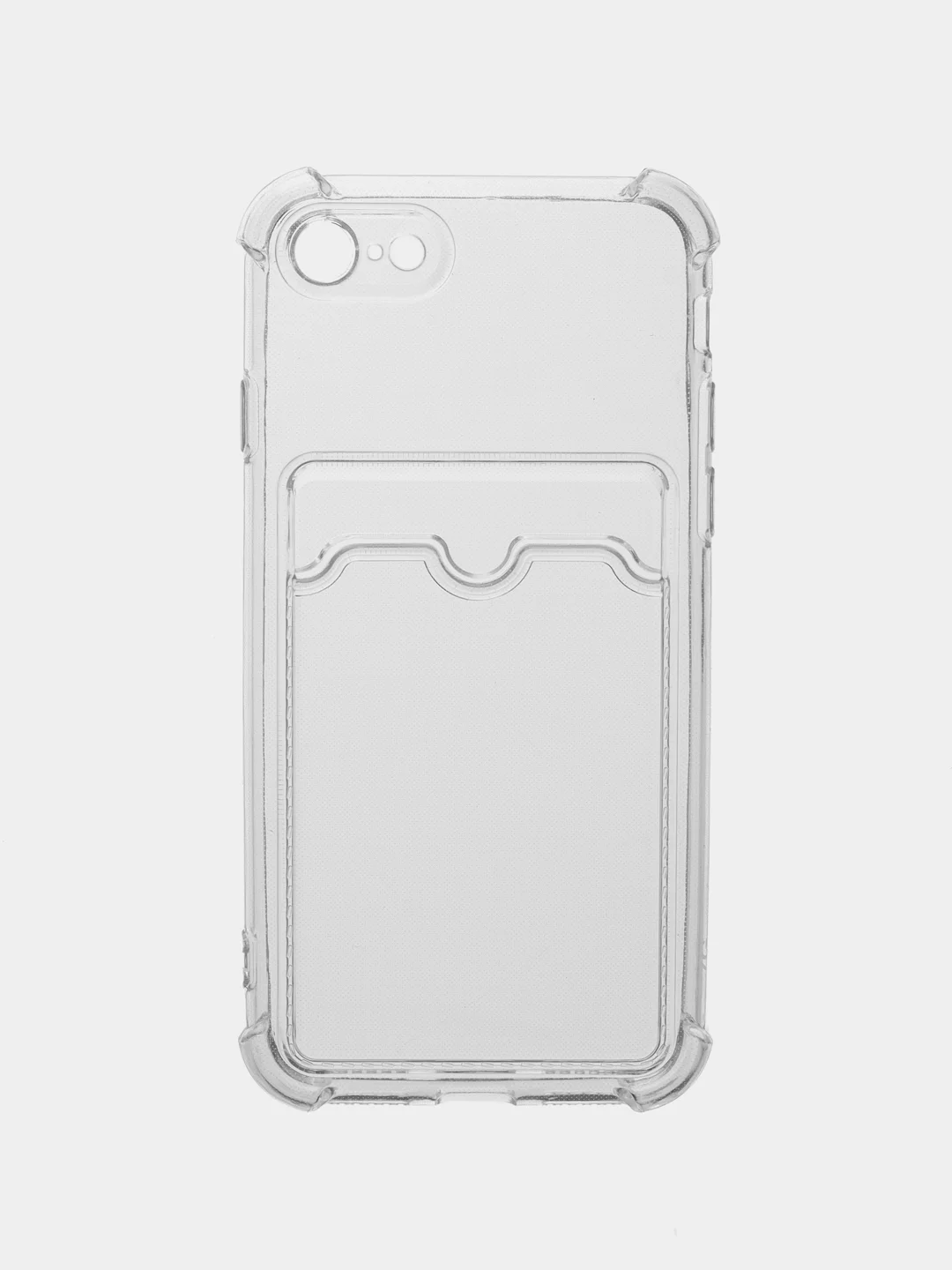 Прозрачный чехол для iPhone 7, 8, SE 2020, с карманом для карт