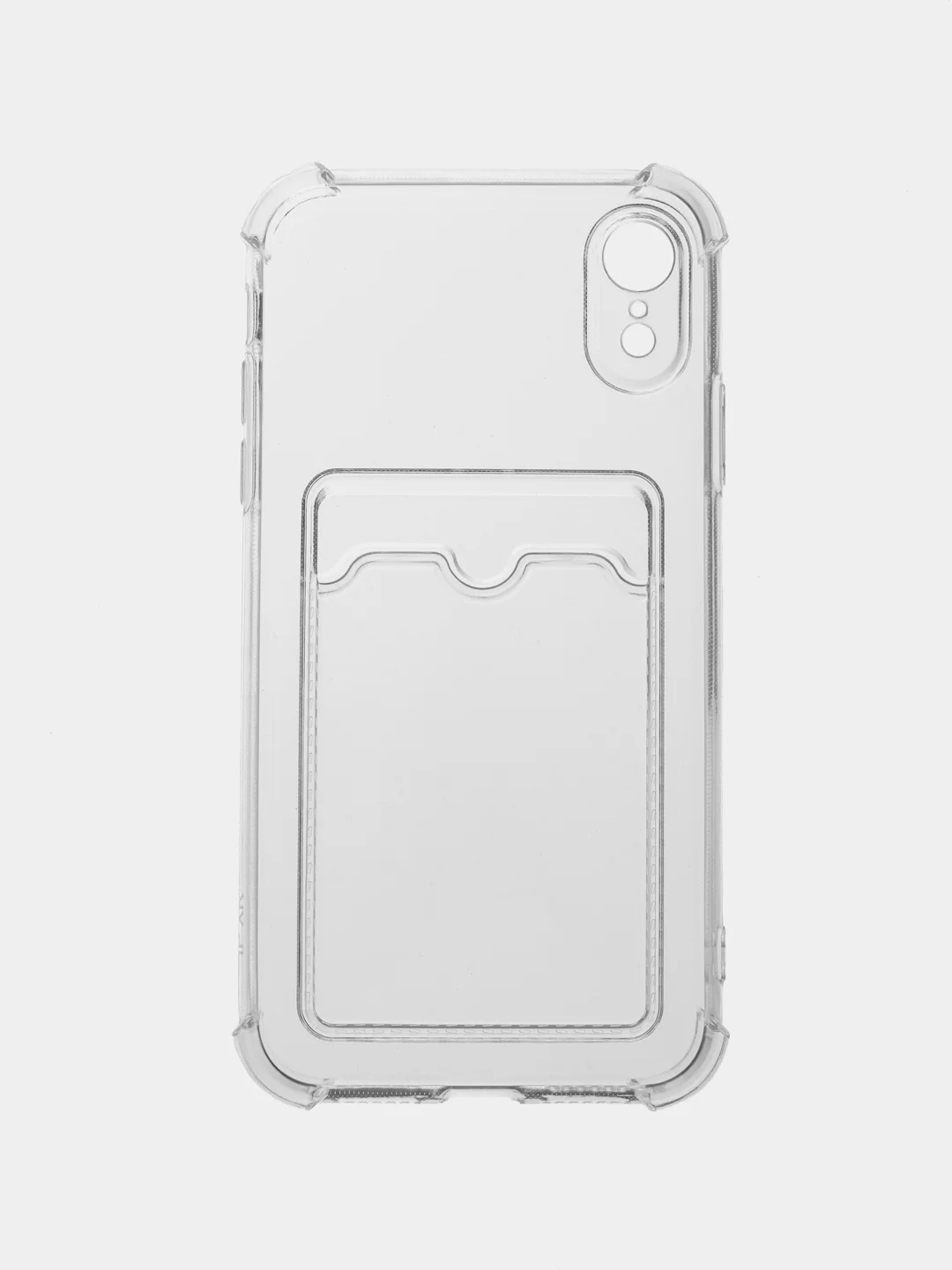 Прозрачный чехол для iPhone XR, с карманом для карт