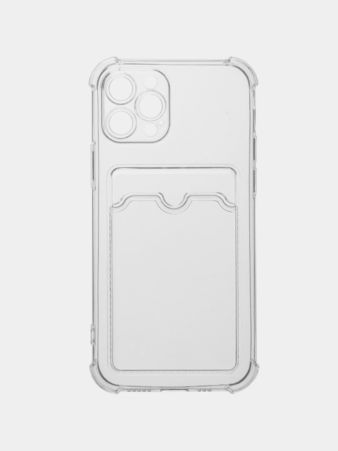 Прозрачный чехол для iPhone 12 Pro, с карманом для карт