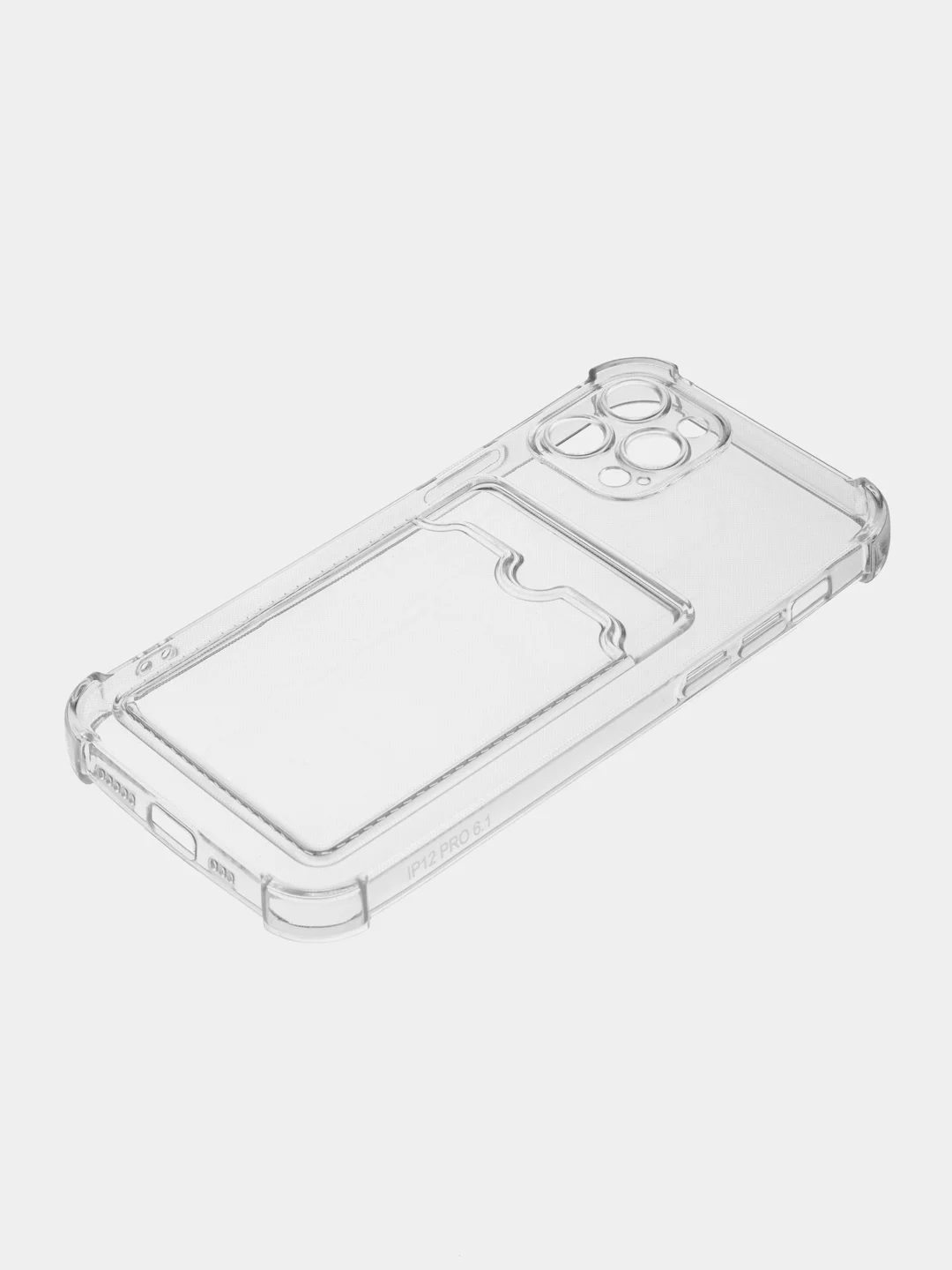 Прозрачный чехол для iPhone 12 Pro, с карманом для карт
