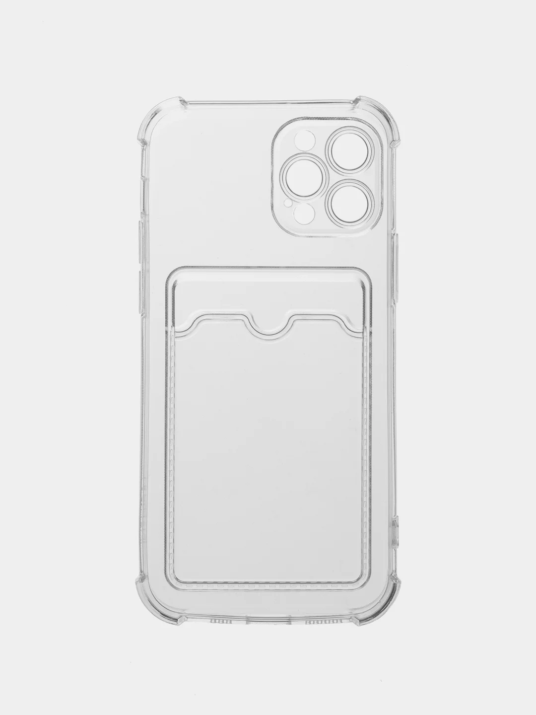 Прозрачный чехол для iPhone 12 Pro, с карманом для карт