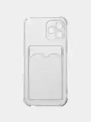 Прозрачный чехол для iPhone 12 Pro, с карманом для карт