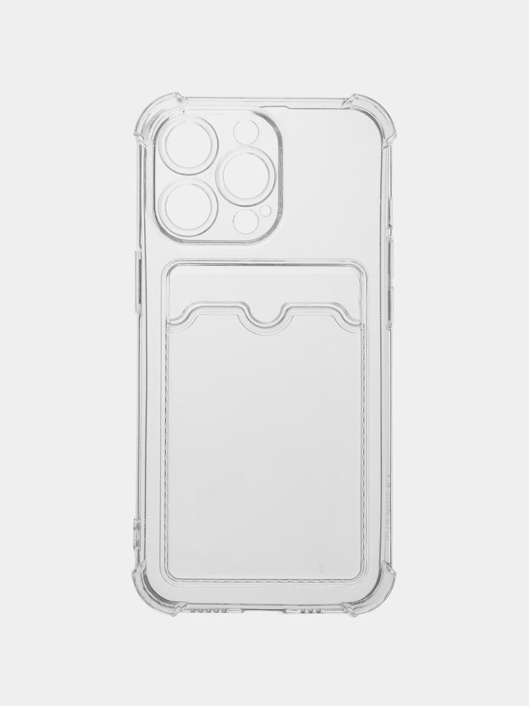Прозрачный чехол для iPhone 13 Pro, с карманом для карт