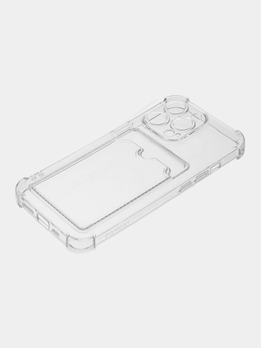 Прозрачный чехол для iPhone 13 Pro, с карманом для карт