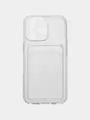 Молочный чехол для iPhone 13 Pro, с карманом для карт