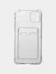 Прозрачный чехол для iPhone 11 Pro Max, с карманом для карт