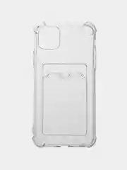 Прозрачный чехол для iPhone 11 Pro Max, с карманом для карт