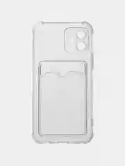 Прозрачный чехол для iPhone 12, с карманом для карт