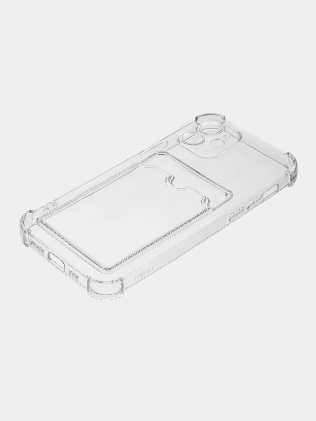 Прозрачный чехол для iPhone 12, с карманом для карт