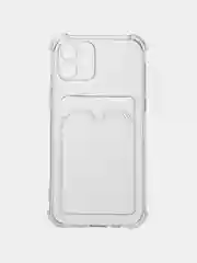 Прозрачный чехол для iPhone 12, с карманом для карт