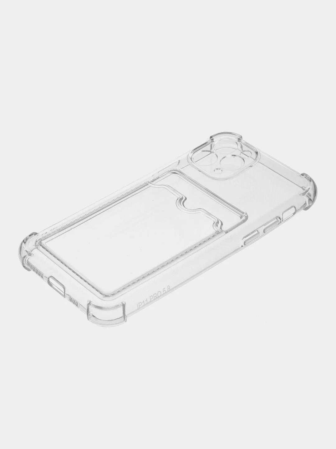 Прозрачный чехол для iPhone 11 Pro, с карманом для карт