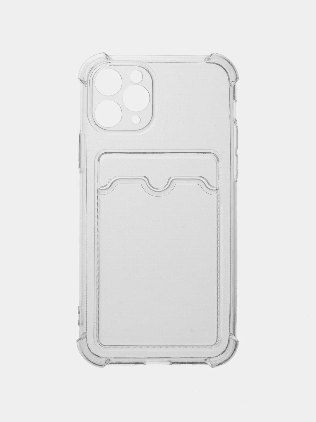 Прозрачный чехол для iPhone 11 Pro, с карманом для карт