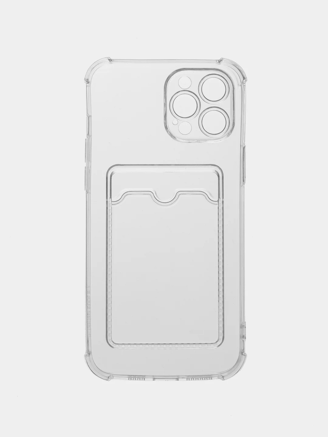 Прозрачный чехол для iPhone 12 Pro Max, с карманом для карт
