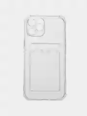 Прозрачный чехол для iPhone 12 Pro Max, с карманом для карт