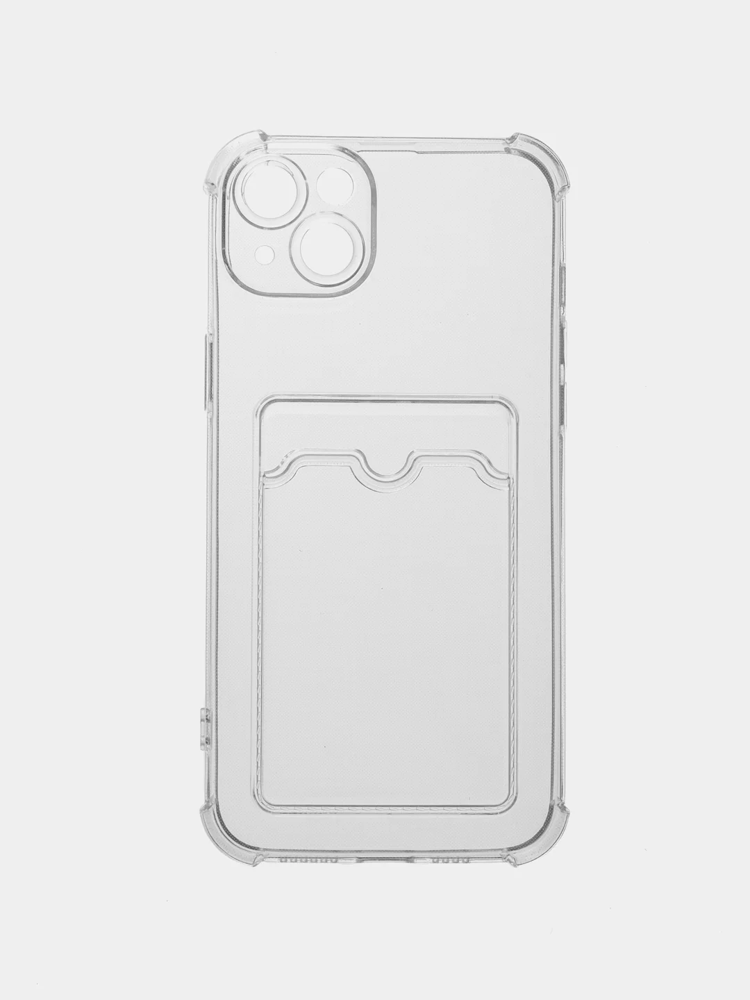 Прозрачный чехол для iPhone 14 Plus, с карманом для карт