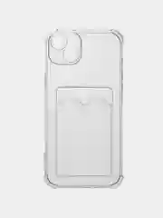 Прозрачный чехол для iPhone 14 Plus, с карманом для карт