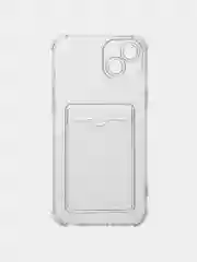 Прозрачный чехол для iPhone 14 Plus, с карманом для карт