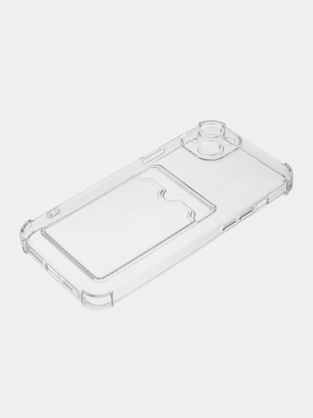 Прозрачный чехол для iPhone 14 Plus, с карманом для карт