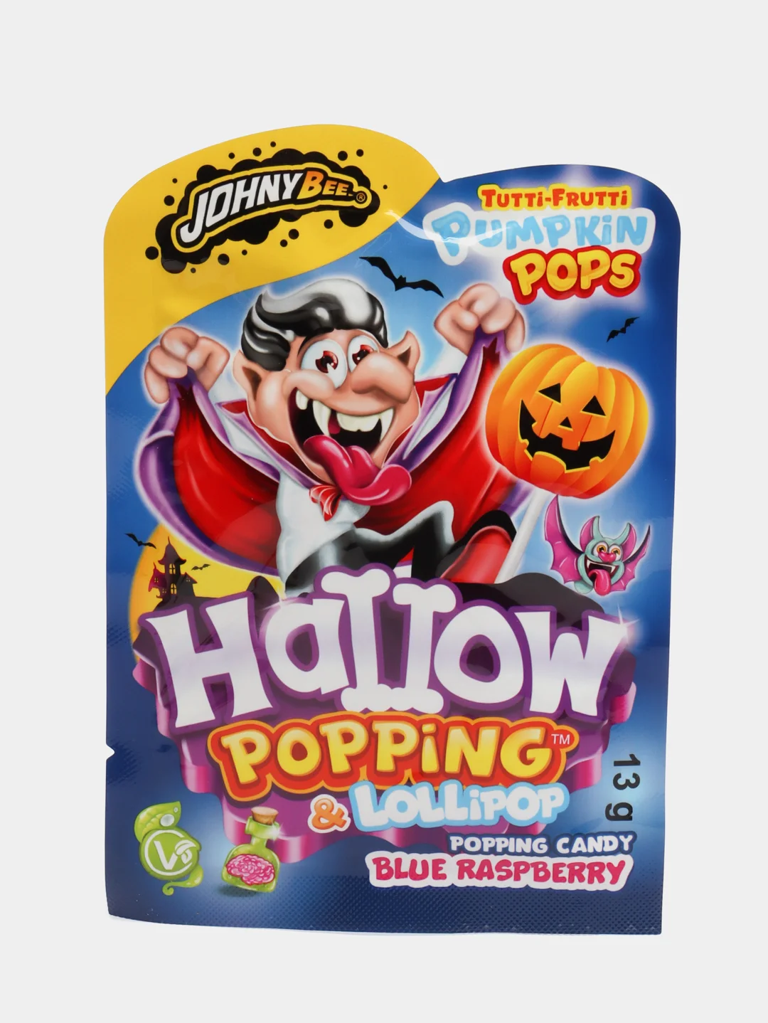 Синий карамель на палочке Johny Bee Hallow, 13 г