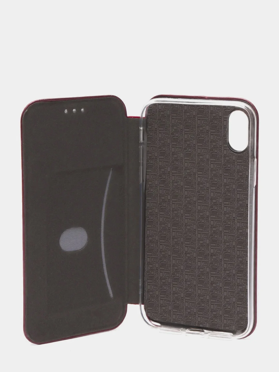 Багровый чехол-книжка iPhone 5, 5S, SE, 6, 6S, 7, 8, SE, X, XS, XR, 11, 12, 13, Pro, Max, Mini