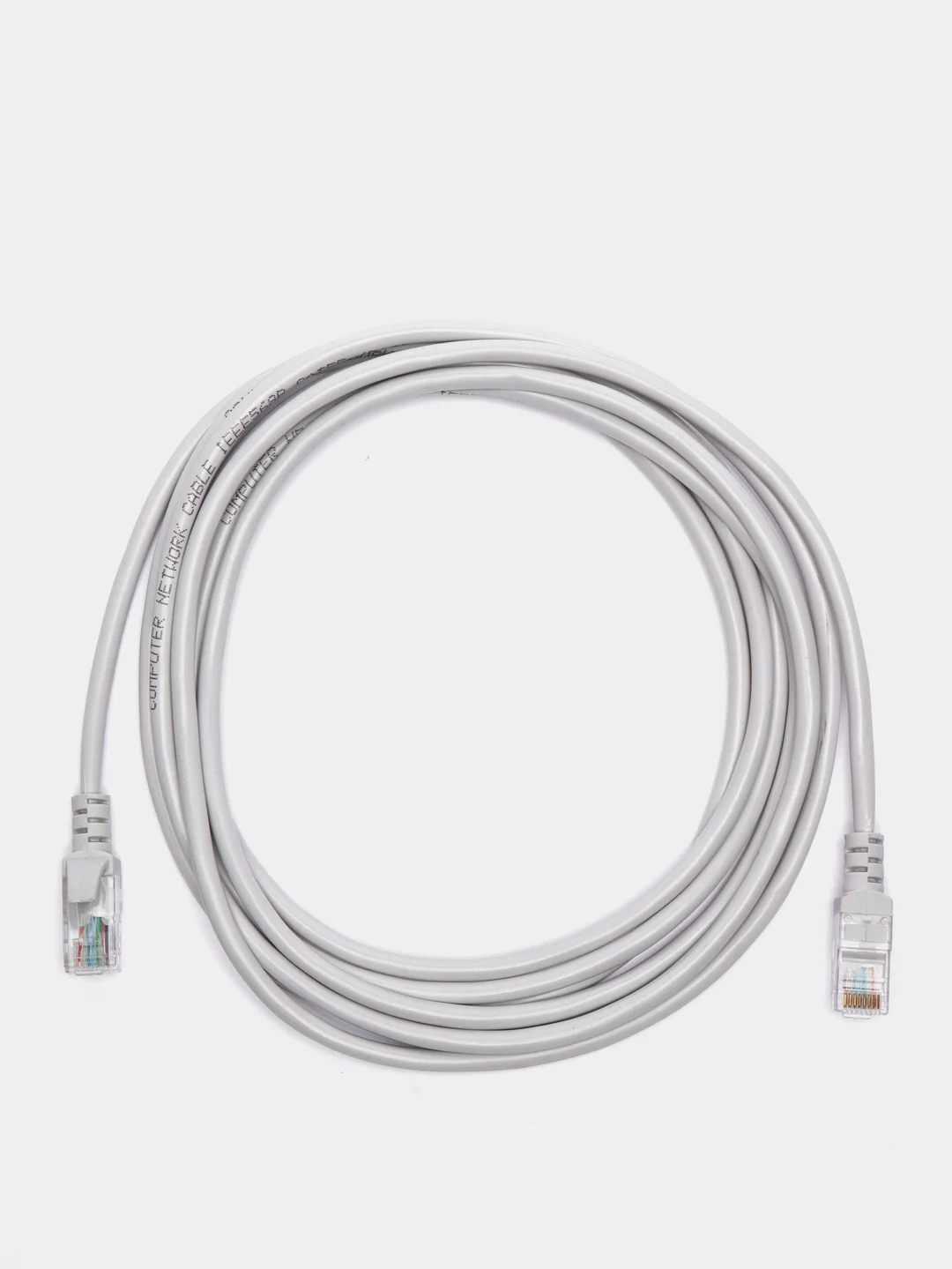Серый кабель компьютерный патч-корд LAN сетевой, патчкорд Ethernet, для соединения с роутером