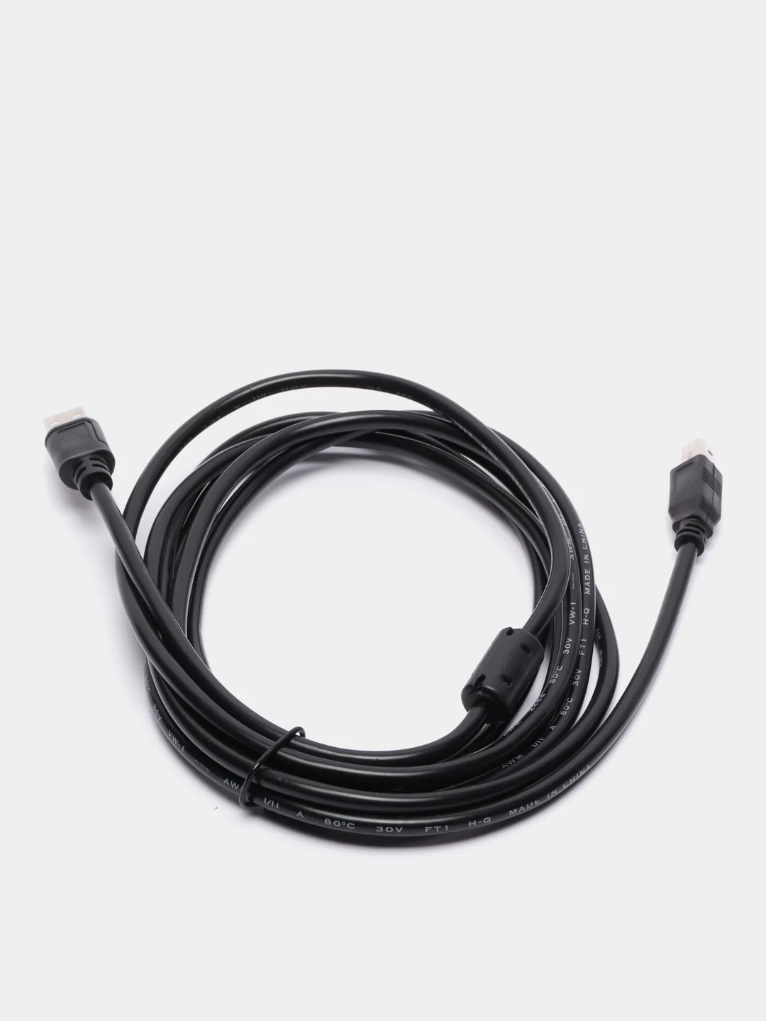 Кабель компьютерный USB 2.0 AM-BM для подключения сканера принтера МФУ к компьютеру черный