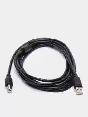 Кабель компьютерный USB 2.0 AM-BM для подключения сканера принтера МФУ к компьютеру черный