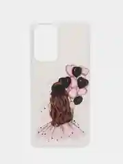 Белый чехол для Samsung Galaxy A73 (Самсунг Галакси А73), силиконовый, с рисунком